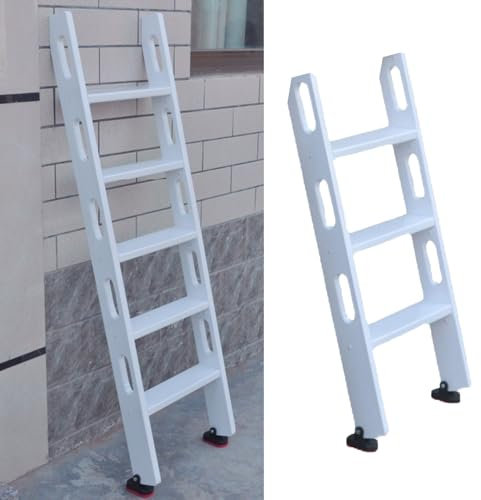 Scaletta Letto a Castello Scaletta per Letto a Castello in Legno con Poggiapiedi, Scala per Letto Gemellare in Dormitorio Bianco Resistente, Scala a Castello di Facile Montaggio per Letto Camper ( Siz