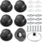 Topfdeckelknopf, 6 Stück Topfdeckelgriff Universal Topfgriff Pan Lid Cover Knöpfe Ersatzgriff mit Schraubenzubehör für Topfdeckel Kasserolle Ersatzknöpfe (Schwarz)