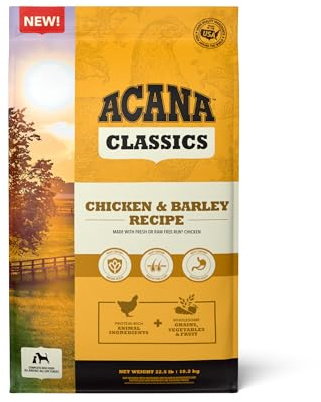 ACANA Classics Dry Dog Food Chicken and Barley Recipe 22.5lb Bag