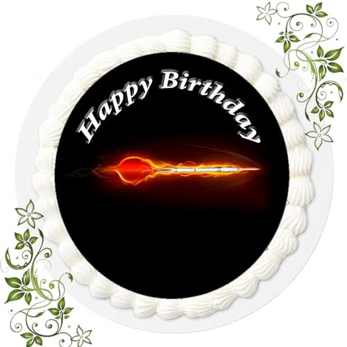 VSW FONDANT Dart Motiv Tortenbild, Zuckerbild mit Motiv, Essbares Foto für Torten, Tortenbild, Tortenaufleger Ø 20cm FONDANT DART Nr. 3