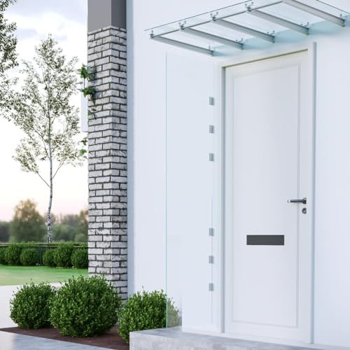 AUUIJKJF Lawn & Garden Side Panels for Door Canopy 2 pcs Transparent Tempered Glass Home & Garden