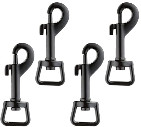 KSJEHW 4 Stück Karabiner – Haken mit Drehgelenk für Hundehalsband, Karabiner mit Drehgelenk, Karabinerhaken mit Drehgelenk Edelstahl, Bolzenkarabiner Wirbelkarabiner Augwirbelhaken