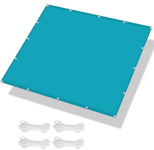 Sun Shade Sail 2.2 x 4.5 m Rectangle Outdoor Shade Mesh Cover Uv-Protection Easy to Install for Greenhouse, Lawn, Swimming Pool, Sky Blue