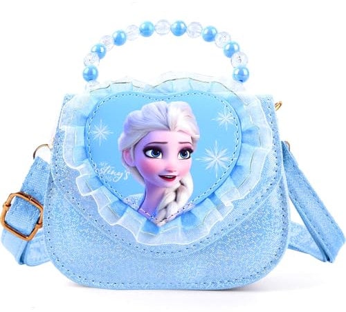 Handtasche Mädchen, Elsa Tasche Eiskönigin Umhängetasche Mädchen Kinderhandtasche Frozen Cartoon Umhängetasche mit Verstellbarem Gurt, Reisen Geschenke für Mädchen