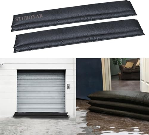 Stubotar 2PCS Barriera contro gli allagamenti, si attiva con l’acqua, assorbimento dell'acqua sacchi di sabbia attivi 20x150CM