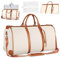 Borsone da Viaggio, Porta Abiti da Viaggio, Travel Bag con Custodia Per Scarpe, Grande Borsa da Viaggio Donna, Borsa da Viaggio Porta Abiti Pieghevole, Borsa Per Valigie Sospesa 2 In 1 (Bianco)