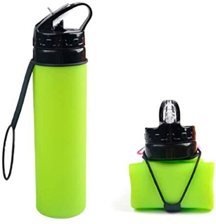 ZUOZUIYQ Outdoor-Flaschen, 600 ml, Silikon, für Reisen, Sport, flexibel, faltbar, Wasserflaschen, faltbares Trinkgeschirr mit Flasche (Farbe: C, Größe: 600 ml)