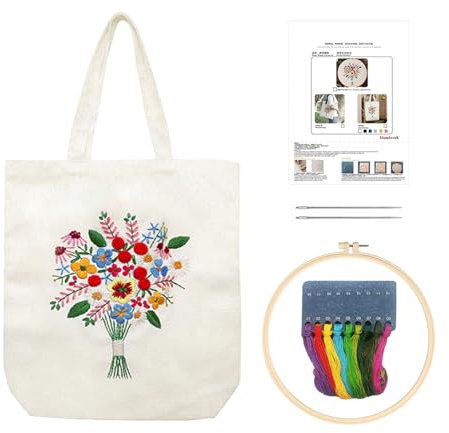 DHSBGWSX 1 juego de bordado, bolsa de bordado casera, bolsa de bordado, juego de bordado, juego de bolsas de lino para manualidades