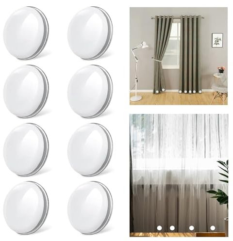 8 PCS Magnetic Shower Curtain Weights - Outdoor Curtain Liner Magnets (White)