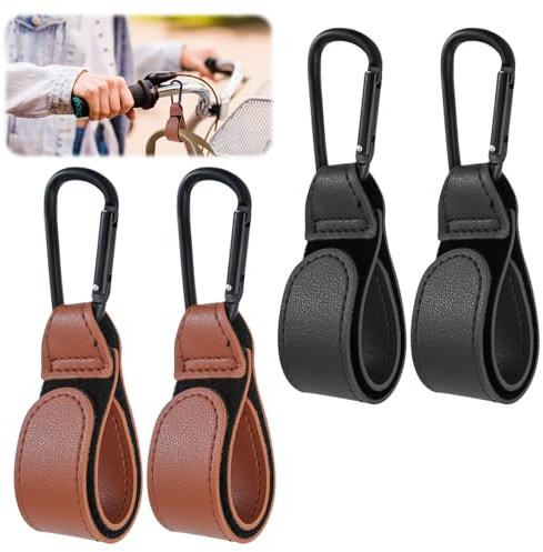 Gjinxi 2 Pack Stroller Hooks, 6.1 Large Stroller Clips Stroller Hook Universal Stroller Accessories Multipurpose Mommy Hooks for Hanging Diaper Bags Shopping Cart (Black)
