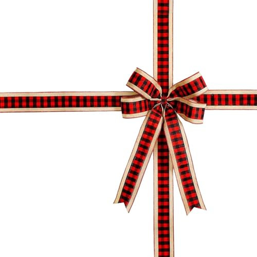 Weihnachtstürschleifen, Weihnachtsschleifen für Schranktüren - Festliche Bögen Dekoration - Feiertagsschranktürschleifen - Schranktürschleifen in Rot für festliche Dekoration von Nr