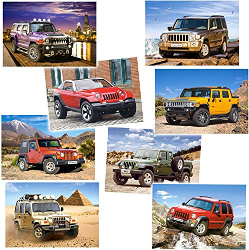 alles-meine.de GmbH 2 Stück Mini Puzzle/Minipuzzle - 54 Teile - Autos/Geländewagen/SUV - inkl. Name - für Kinder & Erwachsene - Kinderpuzzle - Minipuzzles Mitbringsel..