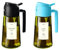 TrendPlain Pulverizador Aceite Spray 470ml - 2 en 1 Spray Aceite Cocina y Dispensadora con Etiquetas y Protección contra la Luz para Freidora de Aire, Ensaladas y Vinagre - Negro y Azul Cielo