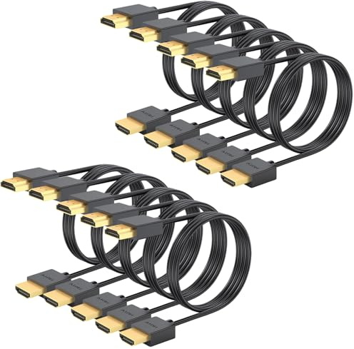 UVOOI HDMI Cable 3FT 10 Pack, 4K HDMI to HDMI Cable 3 FT, High Speed HDMI 2.0 Cords with 2K/ 1080P,HDCP 2.2/ HDR/ARC/ CL3 Rated | for PS5, PS4, Xbox, Soundbar, Fire TV, KVM, Splitter, Laptop, Monitor