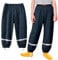 Baogaier Pantalon de Pluie pour Enfants, Tout-Petits Non doublée Pantalon Coupe-Vent et imperméable Pluie, Bleu Marine Garçons Anti-Boue Léger et Fin Pantalon avec Réfléchissant pour 1-2 Ans