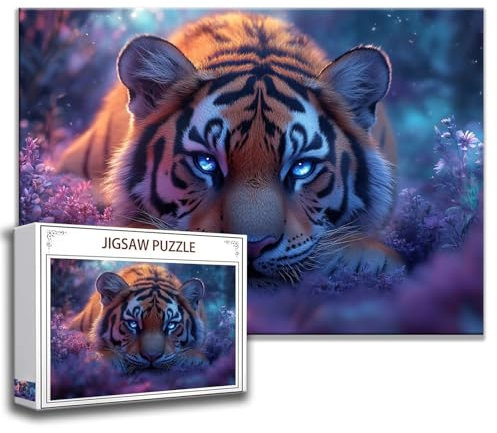 Puzzle 1500 Teile Tier Puzzle Erwachsene Anspruchsvoll, Holzpuzzle Jigsaw Puzzle Tiger Puzzle Groß 87x57 cm Impossible Puzzle für Männer, Klassische Puzzles für Erwachsene Frauen, ältere Menschen H-4