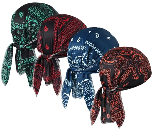 DOCILA Do Rags Skull Cap for Men Women Boho Paisley Helmet Liner Bandana Motorcycle Head Wrap Outdoor Cycling Sports Beanie