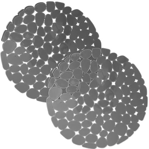 Echehi Paquete de 2 Protector Fregadero, 29 x 29 cm Protector Fregadero Cocina de Corte DIY, Alfombrilla Fregadero Cocina de Drenaje Rápido para Platos, Cristalería, Verduras. Gris