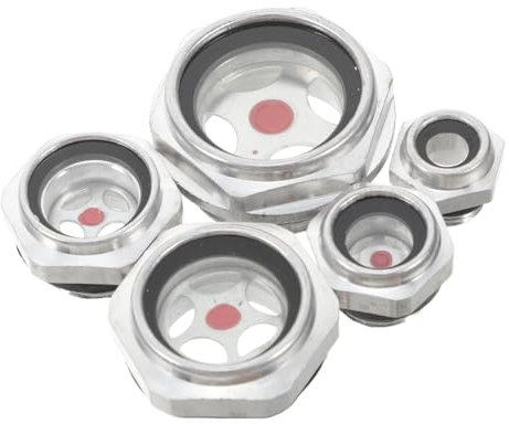 Homoyoyo 5pcs Aluminum Liquid Level Gauge for Oil Tanks Indicator Window for High Visibility Easy Installation View of Oil Levels