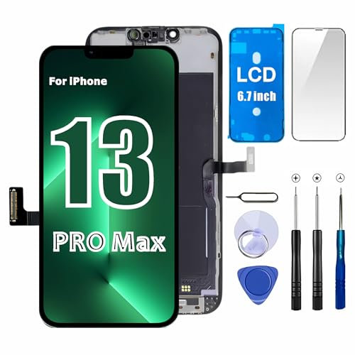 Select US Ersatzdisplay für iPhone 13 Pro Max, 17 cm (6,7 Zoll), LCD-Display, Touchscreen-Digitalisierer, Montage mit Reparaturwerkzeug-Set, kompatibel mit Modell A2643, A2484, A2641, A2644, A2645