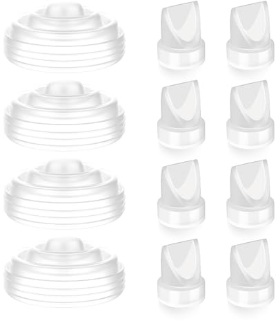 Ziyonix Repuesto de Bomba M5 Fabricados, Accesorios de Repuesto para Extractor de Leche Portátil Válvulas de Pico de Pato y Diafragma de Silicona para Bombas y Accesorios de Repuesto (B, unidad, 12)