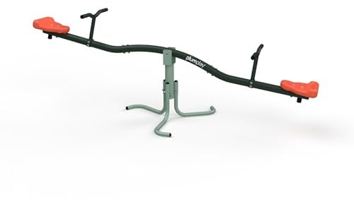 Plum Play 360 Rotating Seesaw - Kids Garden Teeter Totter with Sit & Spin Action - Outdoor Playground Equipment for Ages 3+ - Green, 50kg Max per User
