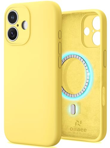 OIIAEE Compatible with iPhone 17 Case 6.3 Inch, Soft Ultra Slim Protective Shockproof Liquid Silicone Phone Case Cover with Anti-Scratch Microfiber Lining,Cream Yellow