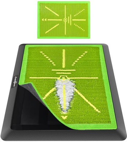 Golf Swing Mat with 1 Replaceable Surface, Heavy Duty Anti-Slip Rubber Base Golf Practice Mat for Swing Path Detection & Feedback, Indoor/Outdoor Golf Hitting Training Aid Gift