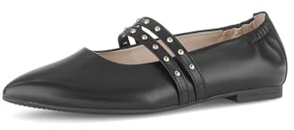 Gabor Damen Klassische Ballerinas, Frauen Flats,Slipper,Ballerina-Schuhe,Ballett-Schuhe,Ballet-Flats,flach,schwarz (Silber),36 EU / 3.5 UK