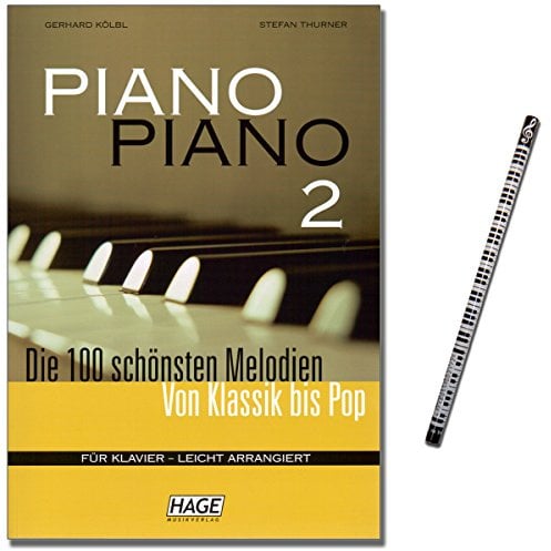Piano Piano 2 - Spielbuch für Klavier - 100 tolle Melodien : Lieder aus aller Welt, Evergreens, Pop Hits, Barmusik, Filmmusik und Musical - mit Musik-Bleistift