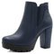 Allegra K Stivali Chelsea da donna con tacco alto e plateau e cerniera, blu navy, 38 EU