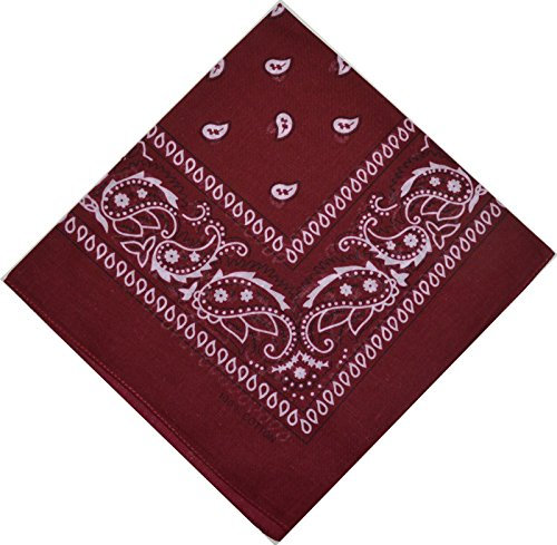 BOOLAVARD 1, 6, 9 oder 12 Stück Cowboy Bandanas Bandana mit original Paisley Muster,12er pack,Kastanienbraun