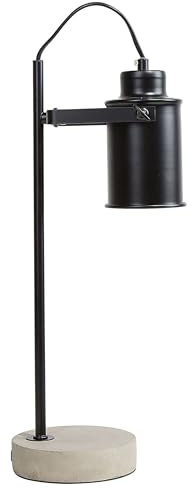 Beliani Table Lamp Concrete Base Black Metal Shade E14 Living Room Bedroom Hallway, Mundaka