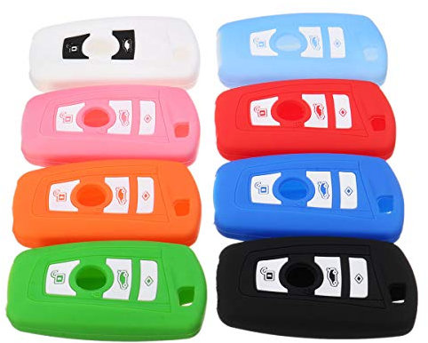 PeroFors 3 Buttons Silikon Cover Car Keyfobs Shell 8 Farben Für BMW 1 2 3 5 7 Serie F10 F20 F30-Schwarz