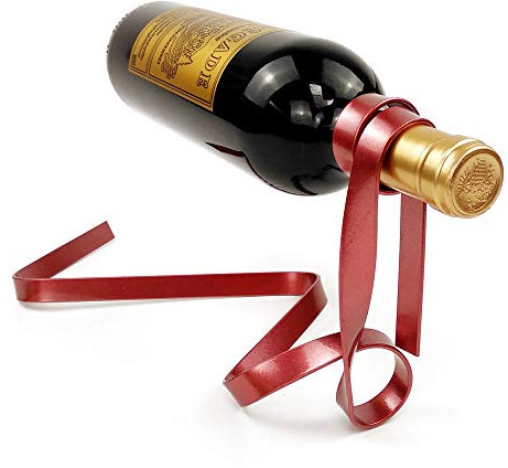 Magique Flottant Porte Bouteille de Vin Anti Gravité Suspension Rack à Vin Fer Grignotable Ruban Support pour Bouteille de Table de Vin