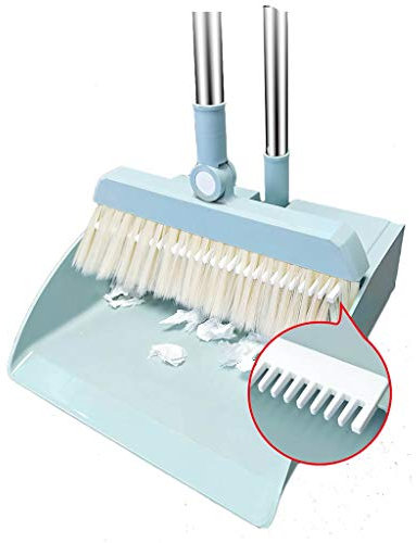 Escoba NLIAN- Juego Recogedor Vertical Suministros De Limpieza Combo Vertical Bandeja for Combo 180 ° De Rotación Cepillos Verticales Y Barredoras for El Hogar Cocina