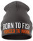 Purple Print House Born to Fish Beanie Mütze für Herren, lustige Geschenke für Ihn, Winter Kaltangeln Papa Großvater Kappe Ehemann Gr. Einheitsgröße, grau