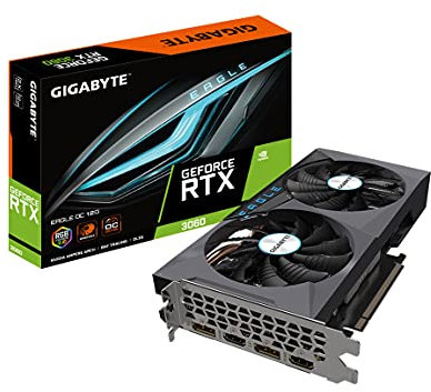 Gigabyte GeForce RTX 3060 Eagle OC 12G (REV2.0) Scheda grafica, 2X Ventole WINDFORCE, 12GB 192-bit GDDR6, GV-N3060EAGLE OC-12GD REV2.0 Scheda video