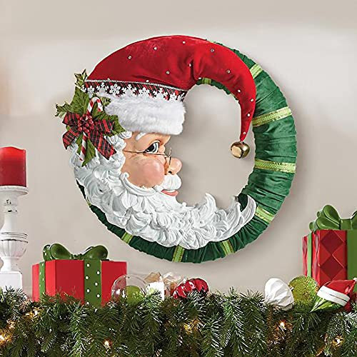 RMBLYfeiye Weihnachtskranz,Weihnachtsmann Türkranz Adventskranz Schneemann Weihnachten Kranz Dekokranz Hängende Tür Wand Verzierung Weihnachtskugelnkranz Fenster Dekoration Weihnachts-Party-Zubehör
