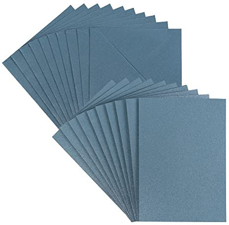 Ideen mit Herz Grußkarten-Set | Perlmutt-Veredelung | 10 Karten ca. 250 g/m² + 10 Umschläge ca. 120 g/m² (taubenblau, Din C6)