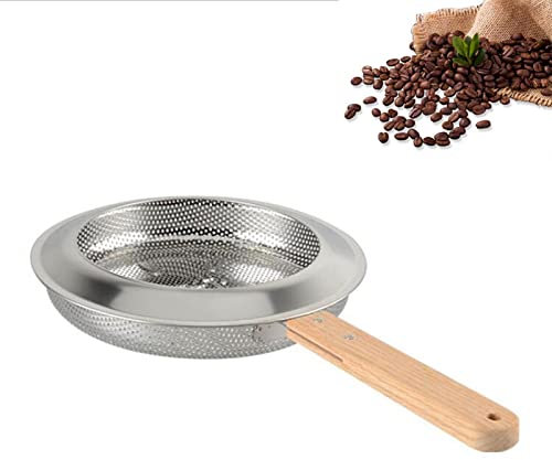 UGCER Kaffeeröstwerkzeug, Edelstahl-Kaffeeröster mit Holzgriff, Backwerkzeug für die Küche zu Hause