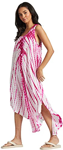 undercover lingerie Vestito da festa della spiaggia senza maniche del tie dye dei vestiti estivi delle, Rosa acceso, S