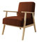 Mirjan24 Sessel Wikez Cord, Polstersessel mit Holzarmlehne, Lehnstuhl, Holz Stuhl, Retro Sessel, Sitzmöbel Wohnzimmer (Poso 39)