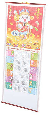 Ciieeo Neujahrskalender aus Kalender im Chinesischen Stil Jahreskalender als Wandkalender Dekorativer Monatskalender mit Mondereignissen Hängekalender für Hause und Büro