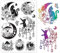 GLOBLELAND 21x15 cmMond und Katze Transparente Silikonstempel Märchenpilz Klare Stamps Blumenmond Silikonstempel Für Kartengestaltung DIY Prägung Journaling