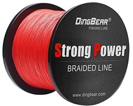 Dingbear 109Yd/100m 135LB/0,60mm Rot Geflochtene Angelschnüre, 12 Stränge, superstarker PE-Angeldraht für Salzwasser- und Süßwasserfischen