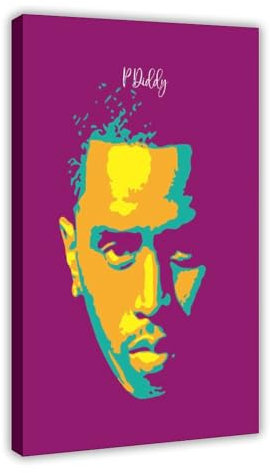 Hiphop Rapper Puff Daddy Kunstdrucke, Poster, ästhetisch, 3 Leinwand-Poster, Schlafzimmer, Dekoration, Sport, Landschaft, Büro, Raumdekoration, Geschenk, Rahmen-Stil, 40 x 60 cm
