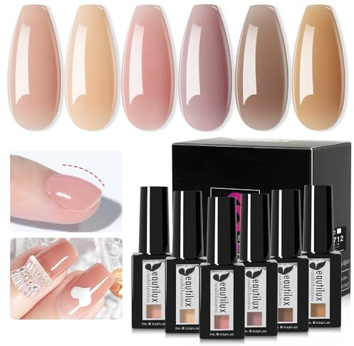 Beautilux Gummy Base Pose Americaine 5 en 1, HEMA-FREE Rubber Base Pose Americaine Pour Nail Extension, Base Coat, Renforcement, Nail Manucure Réparation
