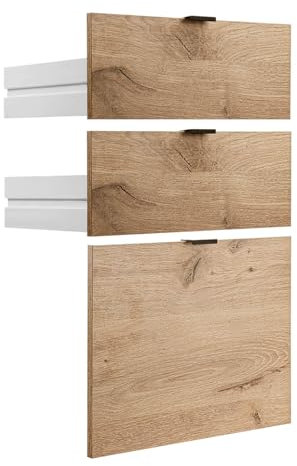 mokebo Aktenregal-Einsätze in Eiche 'Die Aufgeräumten', Regaleinsätze Aktenregal 'Der Verstauer' bestehend aus 2 Schubladen- & 1 Türeinsatz für extra Stauraum