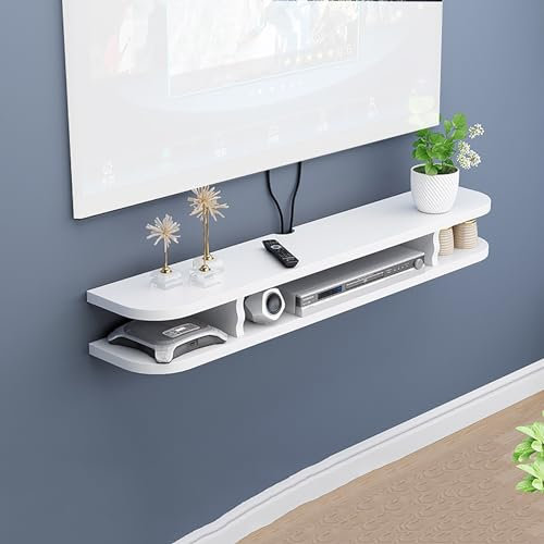 XRRJFYH 80/100/120/140/160 cm Largo Mueble TV Suspendido Soporte TV Salon Mesa TV Suporte TV Movel TV Soporte Television(Color:Bianco,Size:80cm/32in)